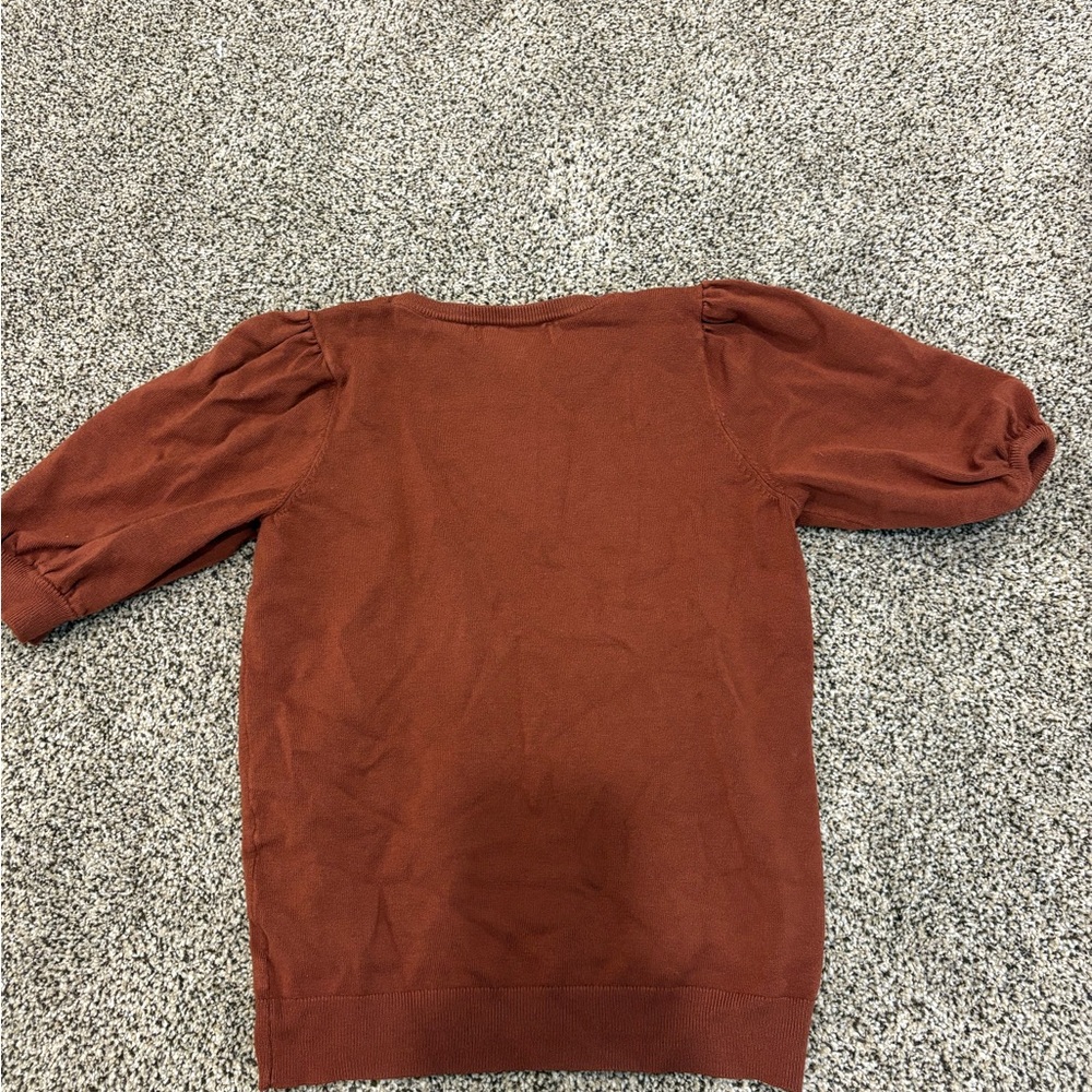Marled Rust Short Sleeve Top - Picture 4 of 4